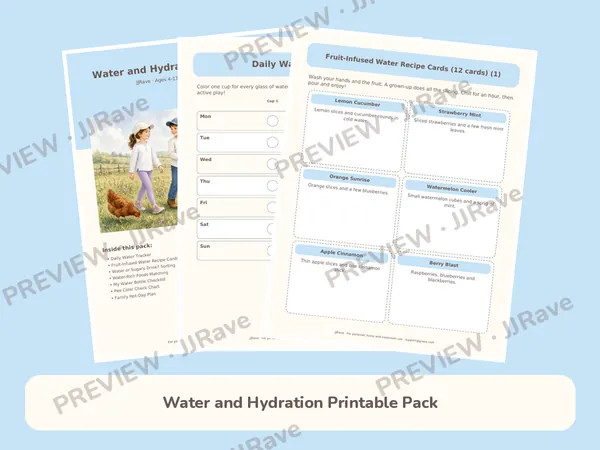 Water and Hydration Printable Pack