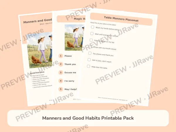 Manners and Good Habits Printable Pack