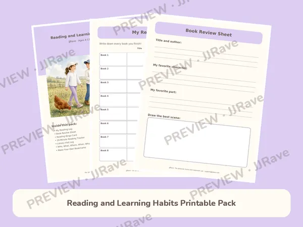 Reading and Learning Habits Printable Pack